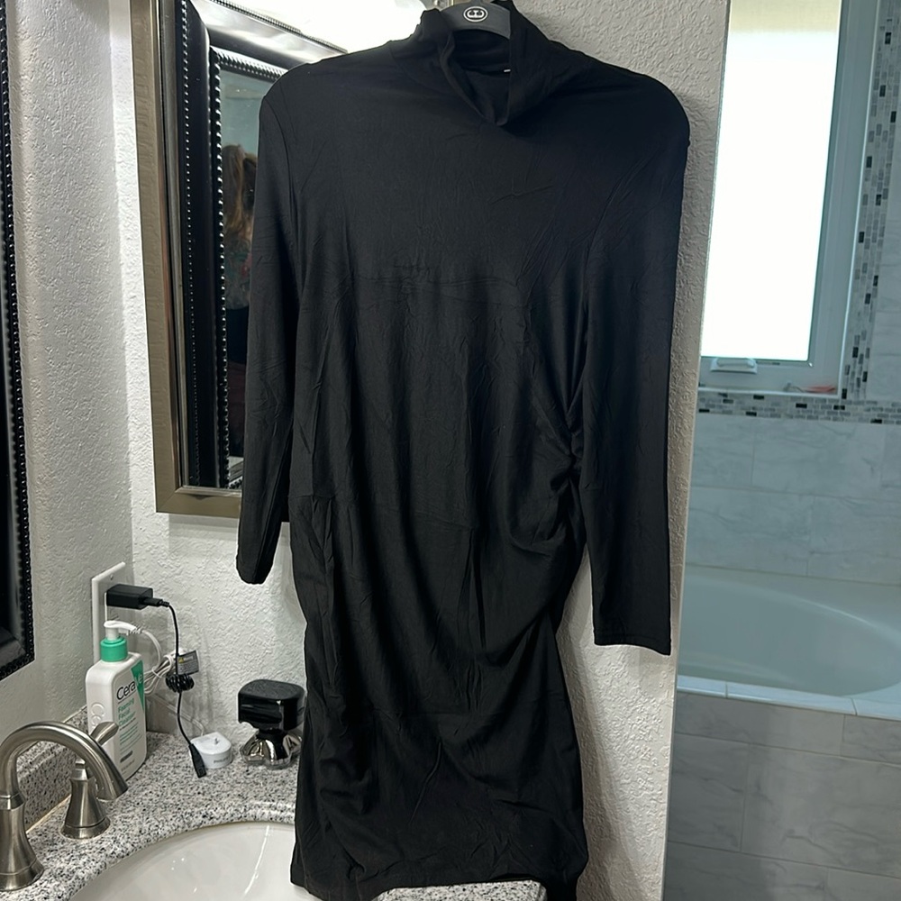 Large black maternity dress